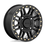 15X10 KMC Powersports KS250 CAGE BEADLOCK SATIN BLACK W/ GLOSS BLACK RG 4X156