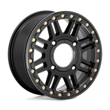15X10 KMC Powersports KS250 CAGE BEADLOCK SATIN BLACK W/ GLOSS BLACK RG 4X156