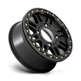 15X10 KMC Powersports KS250 CAGE BEADLOCK SATIN BLACK W/ GLOSS BLACK RG 4X156