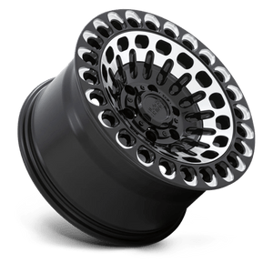 17X9.5 Black Rhino Hard Alloys LABYRINTH GLOSS BLACK W MACH FACE & MILL 6X139.7
