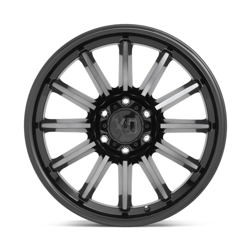 20X10 XD XD855 LUXE GLOSS BLACK MACH W/ GRAY TINT 6X139.7