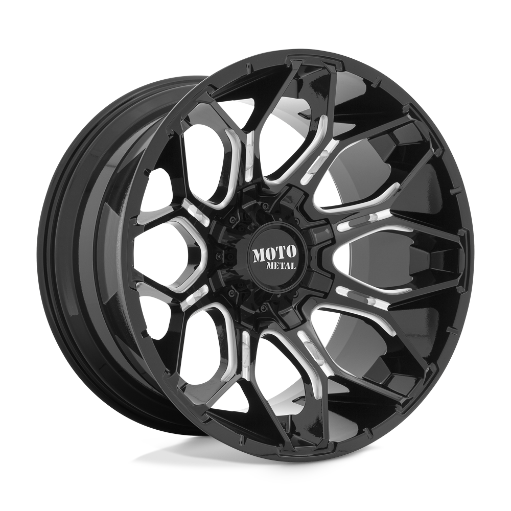 20X10 Moto Metal MO808 SNIPER GLOSS BLACK MILLED 8X165.1