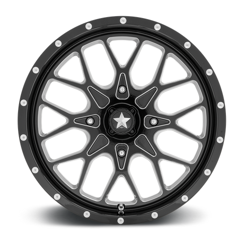 20X7 MSA Offroad Wheels M45 PORTAL GLOSS BLACK MILLED 4X110