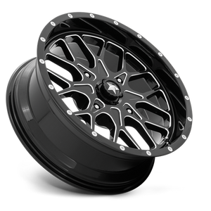 20X7 MSA Offroad Wheels M45 PORTAL GLOSS BLACK MILLED 4X110