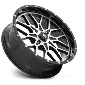 15X7 MSA Offroad Wheels M45 PORTAL GLOSS BLACK MACHINED 4X137