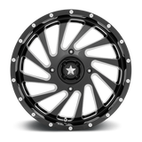 18X7 MSA Offroad Wheels M46 BLADE GLOSS BLACK MILLED 4X156