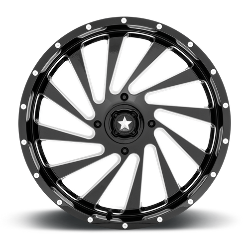 22X7 MSA Offroad Wheels M46 BLADE GLOSS BLACK MILLED 4X137