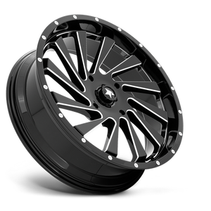 22X7 MSA Offroad Wheels M46 BLADE GLOSS BLACK MILLED 4X156