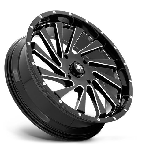 22X7 MSA Offroad Wheels M46 BLADE GLOSS BLACK MILLED 4X137