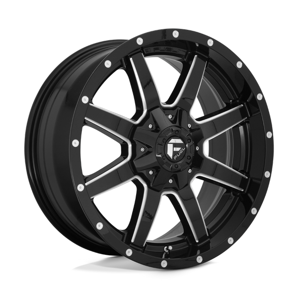 18X9 Fuel 1PC D610 MAVERICK RIMS - GLOSS BLACK MILLED 6X135/6X139.7