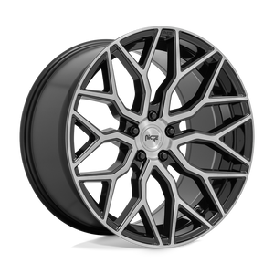 20X10.5 Niche 1PC M262 MAZZANTI GLOSS BLACK BRUSHED FACE 5X114.3