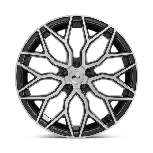 22X10 Niche 1PC M262 MAZZANTI GLOSS BLACK BRUSHED FACE 5X112