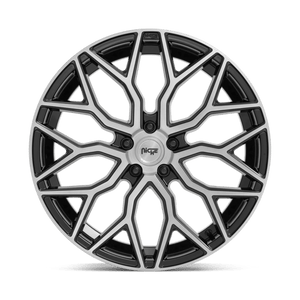 19X9.5 Niche 1PC M262 MAZZANTI GLOSS BLACK BRUSHED FACE 5X114.3