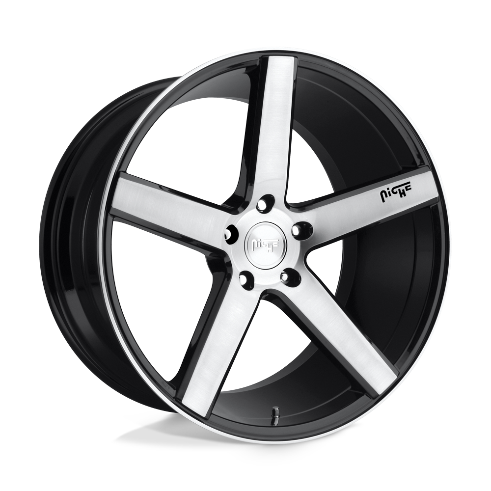 20X8.5 Niche 1PC M124 MILAN GLOSS BLACK BRUSHED 5X114.3