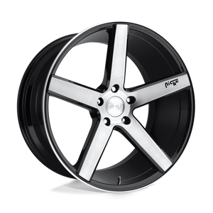 22X9 Niche 1PC M124 MILAN GLOSS BLACK BRUSHED 5X114.3