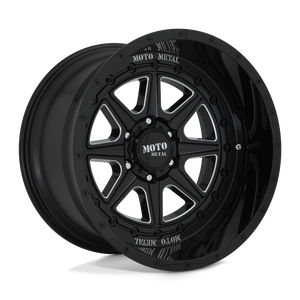 20X10 Moto Metal MO801 PHANTOM GLOSS BLACK MILLED 5X127