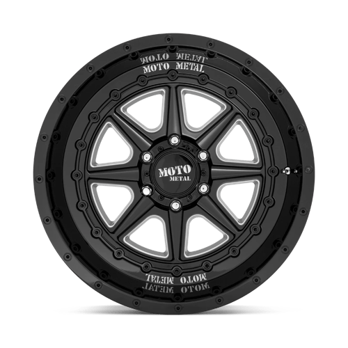 20X10 Moto Metal MO801 PHANTOM GLOSS BLACK MILLED 5X127