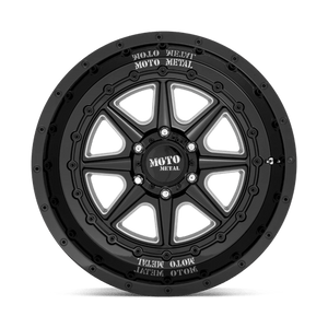 22X12 Moto Metal MO801 PHANTOM GLOSS BLACK MILLED 6X139.7