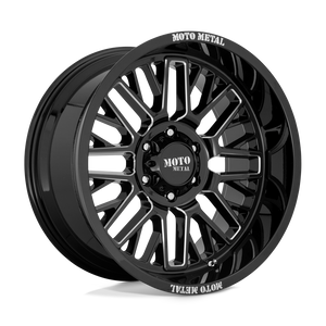 20X9 Moto Metal MO802 WARLOCK GLOSS BLACK MILLED 6X114.3
