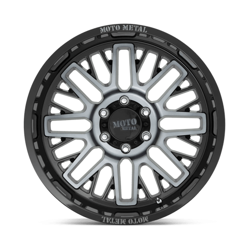 20X9 Moto Metal MO802 WARLOCK GLOSS BLACK MACH W/ GRAY TINT 8X165.1