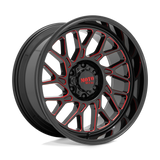 22X10 Moto Metal MO805 GLOSS BLACK MILLED W/ RED TINT 6X139.7