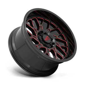 20X10 Moto Metal MO805 GLOSS BLACK MILLED W/ RED TINT 6X139.7