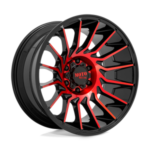 22X12 Moto Metal MO807 GLOSS BLACK MACH W/ RED TINT 5X127