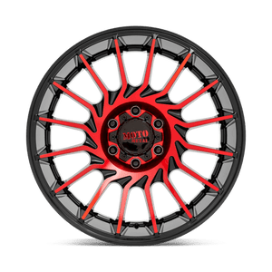 22X10 Moto Metal MO807 GLOSS BLACK MACH W/ RED TINT 6X139.7