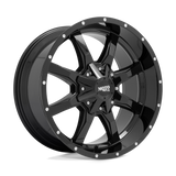 18X10 Moto Metal MO970 RIMS - GLOSS BLACK W/ SPOT MILLED LIP 8X170