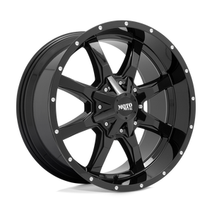 17X8 Moto Metal MO970 RIMS -  GLOSS BLACK W/ SPOT MILLED LIP 6X135