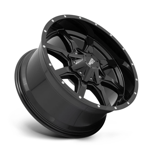 17X8 Moto Metal MO970 RIMS -  GLOSS BLACK W/ SPOT MILLED LIP 6X135