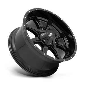 17X8 Moto Metal MO970 RIMS -  GLOSS BLACK W/ SPOT MILLED LIP 6X135