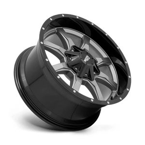 18X9 Moto Metal MO970 RIMS - GLOSS GRAY CENTER W/ G-BLK LIP 6X135/6X139.7