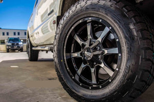 17X8 Moto Metal MO970 RIMS -  GLOSS BLACK W/ SPOT MILLED LIP 6X135