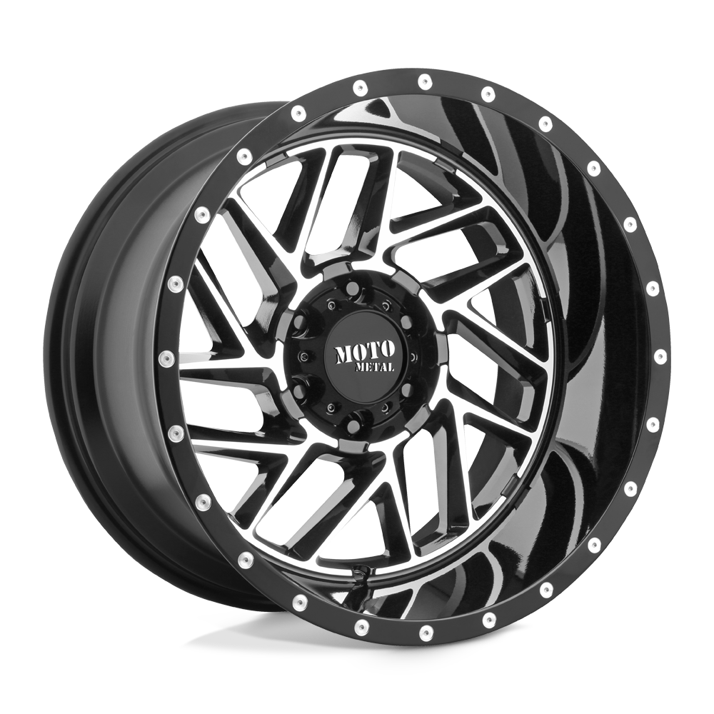20X9 Moto Metal MO985 BREAKOUT RIMS - GLOSS BLACK MACHINED 6X139.7