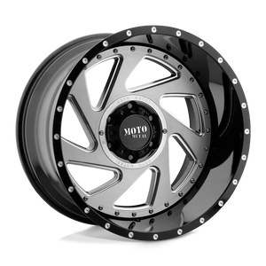 20X12 Moto Metal MO989 CHANGE UP GLOSS BLACK MILL BRUSH INSERTS 5X127