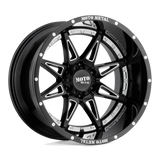 18X8.5 Moto Metal MO993 HYDRA GLOSS BLACK MILLED 6X139.7