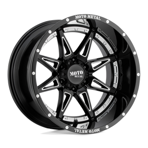 17X9 Moto Metal MO993 HYDRA GLOSS BLACK MILLED 8X165.1