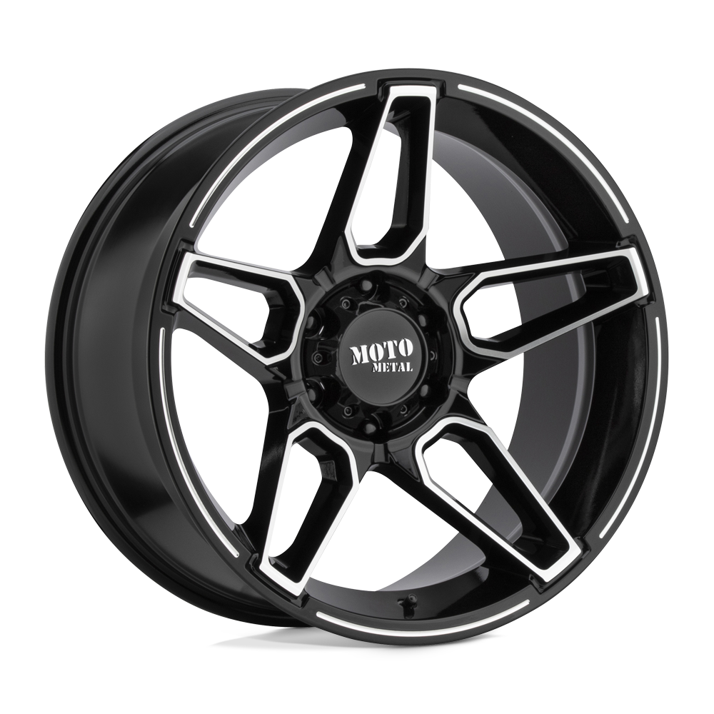 20X12 Moto Metal MO994 FANG GLOSS BLACK MACHINED 6X135