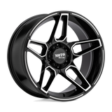 20X12 Moto Metal MO994 FANG GLOSS BLACK MACHINED 6X135