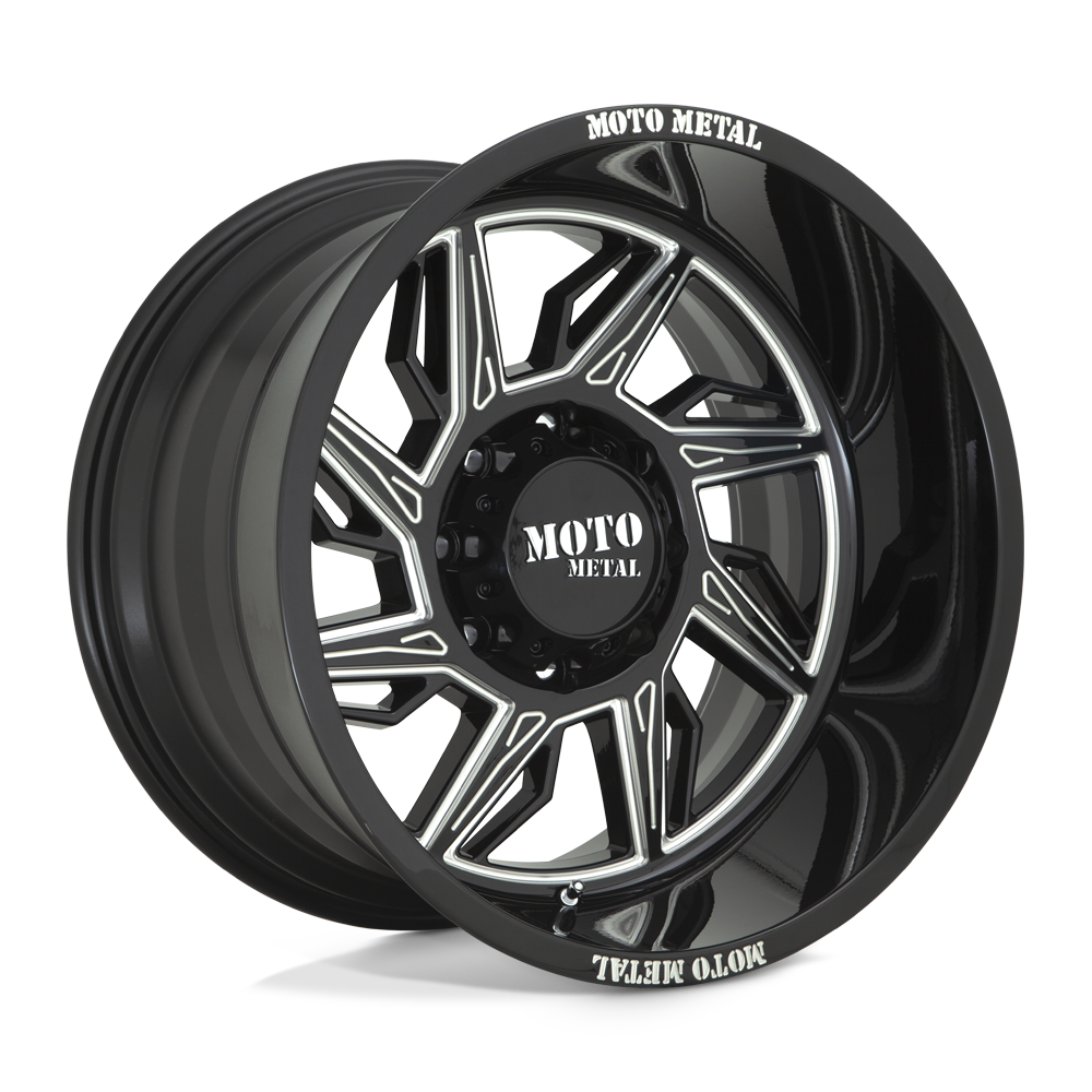20X10 Moto Metal MO997 HURRICANE GLOSS BLACK MILLED - LEFT 6X135