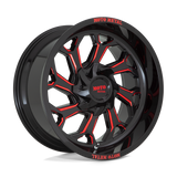 20X10 Moto Metal MO999 GLOSS BLACK MILLED W/ RED TINT 8X165.1
