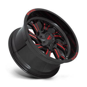20X10 Moto Metal MO999 GLOSS BLACK MILLED W/ RED TINT 8X165.1
