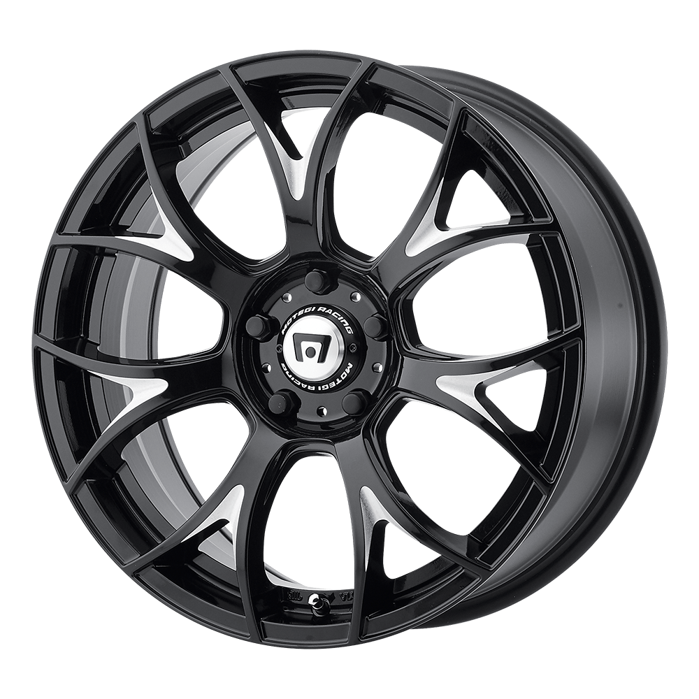 20X10 Motegi MR126 GLOSS BLACK W/ MILLED ACCENTS 5X120