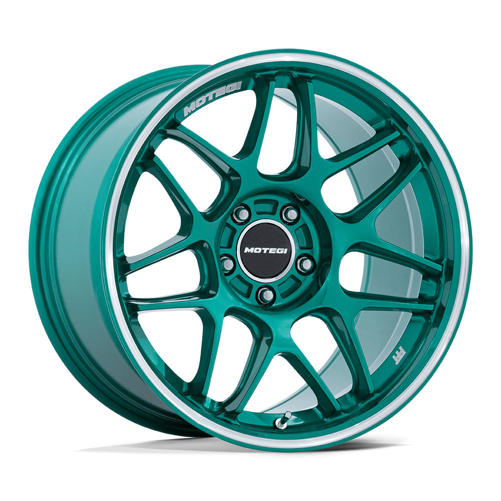 19X8.5 Motegi MR158 TSUBAKI HOKKAIDO GREEN W/ MACHINED LIP 5X112