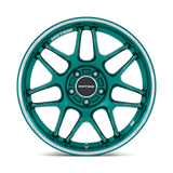 19X9.5 Motegi MR158 TSUBAKI HOKKAIDO GREEN W/ MACHINED LIP 5X100
