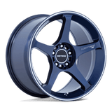17X8.5 Motegi MR159 BATTLE V OBSIDIAN BLUE MACH LIP STRIPE 5X114.3