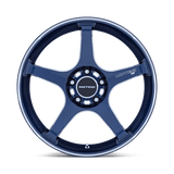 17X8.5 Motegi MR159 BATTLE V OBSIDIAN BLUE MACH LIP STRIPE 5X100