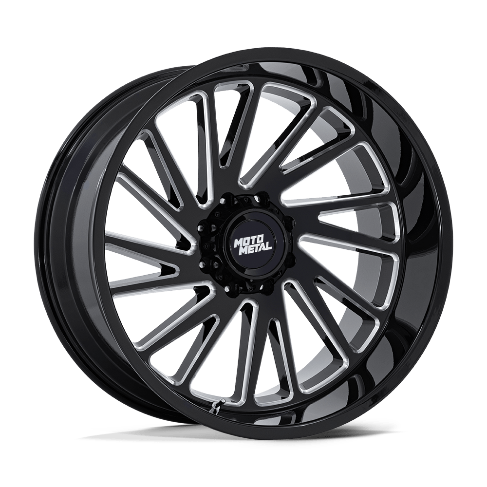 20X10 Moto Metal MO811 COMBAT GLOSS BLACK MILLED 8X180