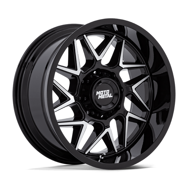 20X10 Moto Metal MO812 TURBINE RIMS - GLOSS BLACK W/ MACHINED FACE 8X180